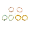6Pcs 3 Colors Natural Gemstone Finger Rings RJEW-JR01049-2