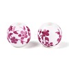Floral Printed Porcelain Beads PORC-Q201-8mm-3-3