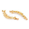 Brass Micro Pave Clear Cubic Zirconia Peg Bails Fold Over Clasps KK-S354-311-NF-2
