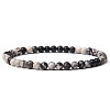 4mm Round Natural Netstone Beads Bracelet for Men LS-KG3069-13-1