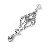 304 Stainless Steel Cable Chains Macrame Pouch Empty Stone Holder Pendant Decoration HJEW-TA00069-02-4
