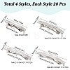 80Pcs 4 Styles Iron Hair Barrette Findings IFIN-SC0001-64-2