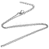 Non-Tarnish 304 Stainless Steel Cable Chain Necklace X-STAS-T040-PJ204-50-1