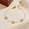 304 Stainless Steel Micro Pave Clear Cubic Zirconia Charm Bracelets BJEW-K297-03C-G-1