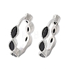 Brass Micro Pave Cubic Zirconia Huggie Hoop Earrings EJEW-K083-34P-A-5
