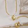 Brass Heart Bracelets & Necklaces Sets for Women CA5711-2-3