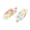 3Pcs MIYUKI Glass Seed Beaded Pendants PALLOY-MZ01313-2