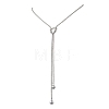 304 Stainless Steel Box Chain Lariat Necklaces NJEW-JN05886-2