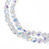Electroplate Transparent Glass Beads Strands EGLA-N002-39-C02-3