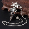Natural Snowflake Obsidian Chip & Resin Orgonite Dowsing Pendulum Big Pendants PW-WG36861-05-1