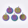 Rainbow Color Ion Plating(IP) 201 Stainless Steel Charms STAS-Q201-JN166-3-3