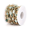 Handmade Brass Glass Square Link Chains CHC-T017-02-2