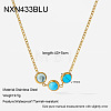 304 Stainless Steel Pave Cubic Zirconia Triple Flat Round Beads Pendant Necklaces WG0FD01-01-1