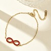 304 Stainless Steel Rhinestone Infinity Link Bracelets SA-CBA5F76-02G-2