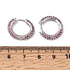 Brass Micro Pave Cubic Zirconia Hoop Earrings KK-CBA8324-24P-02-5