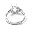Adjustable 925 Sterling Silver Ring Components STER-K179-37P-3