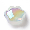 UV Plating Rainbow Iridescent Luminous Acrylic Beads X-OACR-E010-07-3