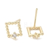 Brass Clear Cubic Zirconia Stud Earrings EJEW-Q014-03G-2