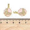 Brass Micro Pave Clear Cubic Zirconia Pendants KK-A294-10G-01-3