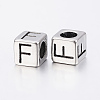 304 Stainless Steel Large Hole Letter European Beads STAS-H428-01AS-F-2