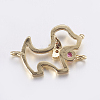 Brass Micro Pave Cubic Zirconia Puppy Links Connectors ZIRC-G125-02A-G-2