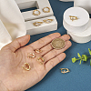 10Pcs 5 Style Brass Micro Pave Cubic Zirconia Hoop Earring Findings EJEW-TA0001-24-5