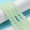 Imitation Jade Solid Color Glass Beads Strands EGLA-A034-J10mm-MD01-3