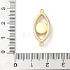Brass Micro Pave Clear Cubic Zirconia Enamel Horse Eye Connector Charms KK-H534-02G-01-3