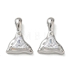 Brass Micro Pave Clear Cubic Zirconia Pendants KK-C259-01P-1