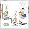 20Pcs Chakra Theme Natural Gemstone Pendant Decorations HJEW-AR0001-08-2