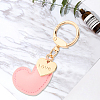 1Pc Imitation Leather Heart Keychain KEYC-CL0001-14F-6