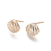 Brass Micro Pave Cubic Zirconia Stud Earring Findings MAK-I010-04G-1