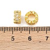 Brass Micro Pave Clear Cubic Zirconia Rondelle European Beads KK-C142-04B-G-3