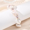 Natural Baroque Pearl Keshi Pearl & Cultured Freshwater Pearl Beaded Bracelets for Women BJEW-JB14089-2