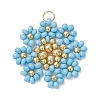 Glass Seed Beaded Flower Pendants PALLOY-MZ01181-2