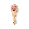 Golden Brass Micro Pave Clear Cubic Zirconia Ice Pick Pinch Bails X-KK-B100-049G-03-1