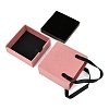 PU Jewelry Set Drawer Boxes with Square Sponge Inside and Texture Paper Rectangle Jewelry Bags ABAG-B009-02D-2