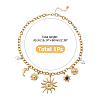 1Pc 304 Stainless Steel Resin & Plastic Pearl Sun Pendant Bib Necklaces NJEW-HS0001-24-2