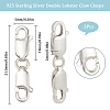 2Pcs 925 Sterling Silver Double Lobster Claw Clasps STER-SC0001-21S-2