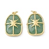 Brass & Natural Green Aventurine Pendants GG-CBAD360-19G-04-1