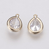 Brass Micro Pave Cubic Zirconia Charms X-ZIRC-F081-10G-2