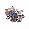 Double Cat Enamel Pin JEWB-N007-028-FF-2
