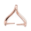 Rack Plating Brass Micro Pave Cubic Zirconia Ice Pick Pinch Bails KK-B056-01RG-2
