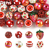 29Pcs 8 Styles Printed Opaque Acrylic Beads MACR-YW0004-84-1