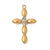 304 Stainless Steel Rhinestone Pendants STAS-B128-09G-05-1