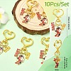 5Pcs Alloy Enamel Pendant Decorations HJEW-YW00452-3