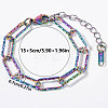 304 Stainless Steel Textured Paperclip Chain Bracelets for Women HX6515-8-1