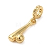 Rack Plating Brass Micro Pave Clear Cubic Zirconia European Dangle Charms KK-P279-16G-2