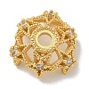 Rack Plating Star Brass Micro Pave Clear Cubic Zirconia Bead Caps KK-L224-028G-1