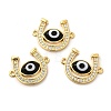 Rack Plating Real 18K Gold Plated Brass Micro Pave Clear Cubic Zirconia Connector Charms ZIRC-L102-01G-07-1